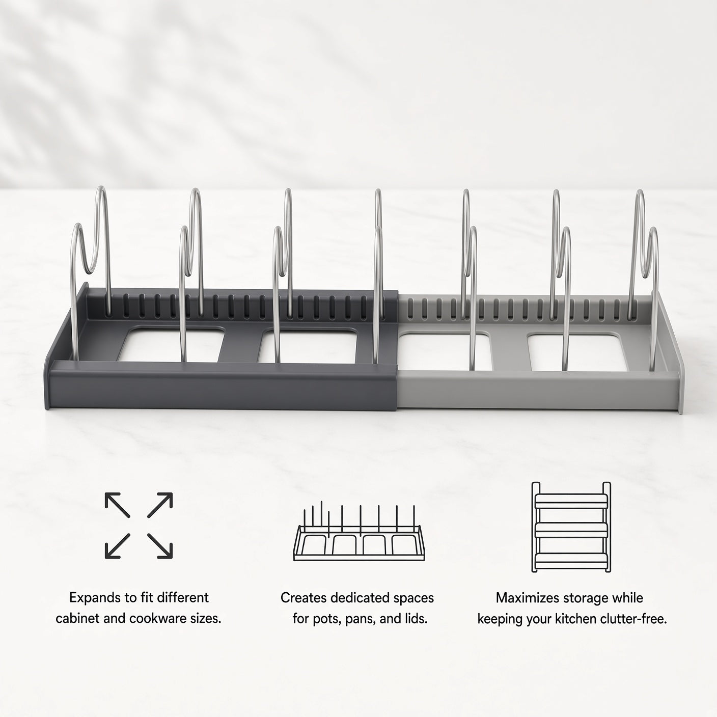 Expandable Pot and Pan Organizer